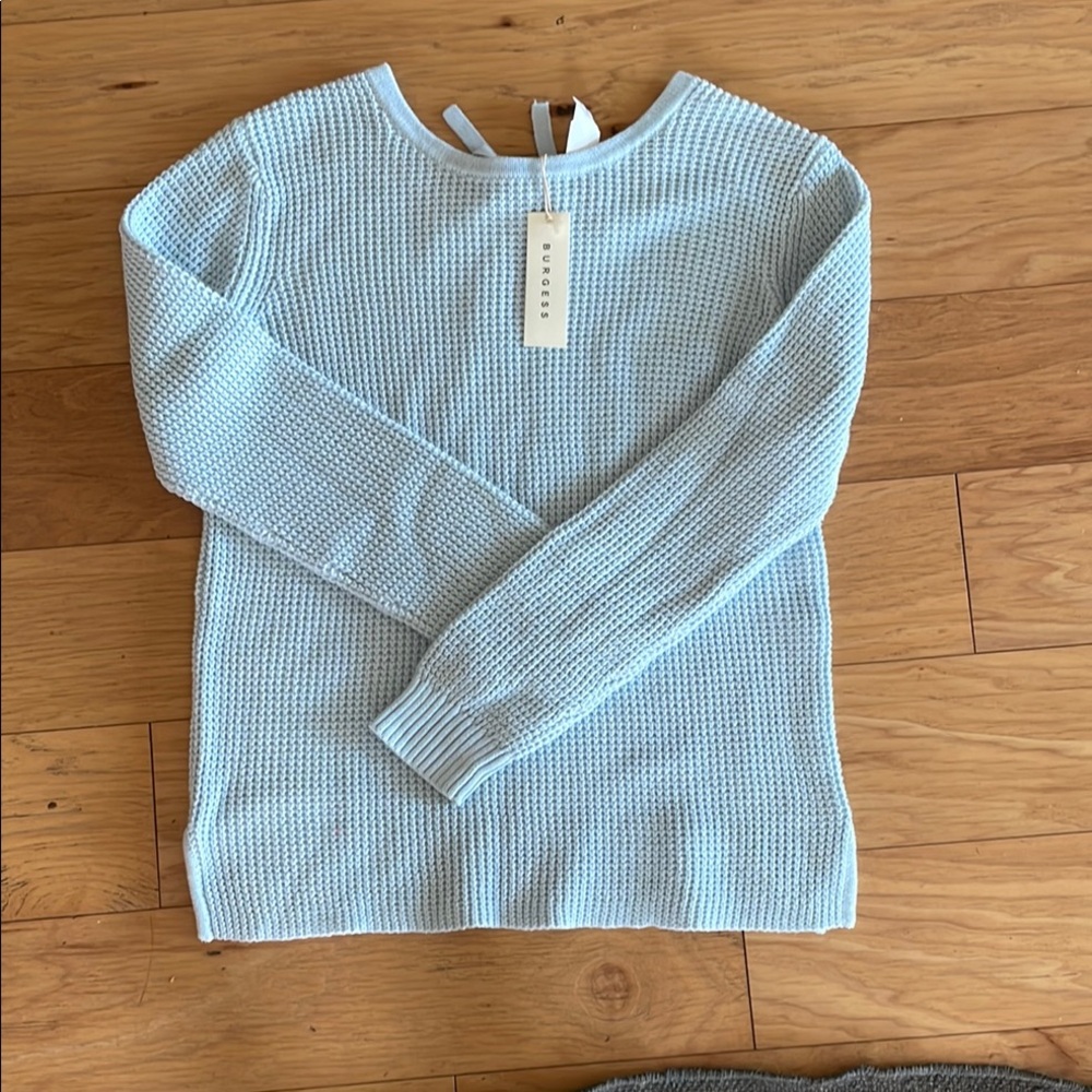 NWT Burgess Light Blue Knit Sweater